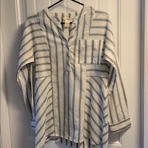 Sundance popover stripe button tunic